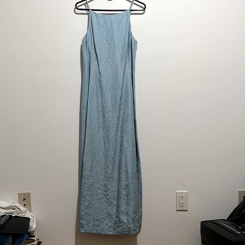 INC International Concepts 100% silk maxi dress - light blue - size 8
